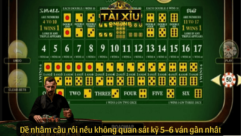 Dễ nhầm cầu rối nếu không quan sát kỹ 5–6 ván gần nhất