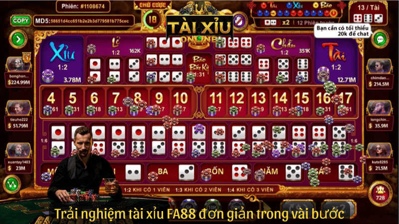 Trải nghiệm tài xỉu FA88 đơn giản trong vài bước