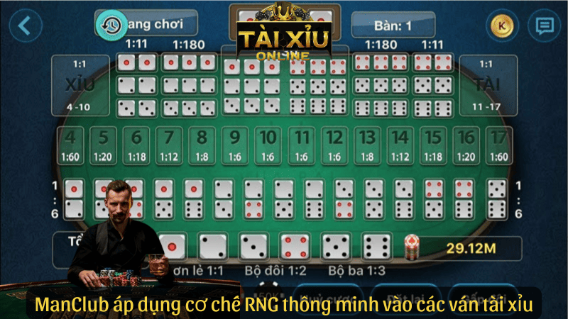 ManClub áp dụng cơ chế RNG thông minh vào các ván tài xỉu