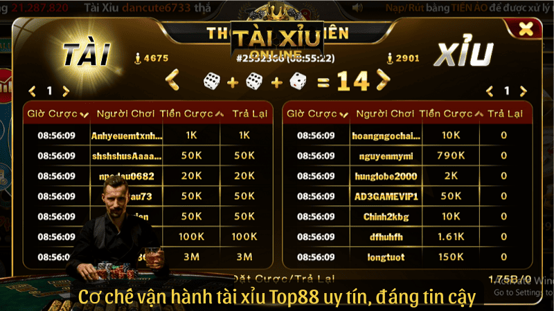 Cơ chế vận hành tài xỉu Top88 uy tín, đáng tin cậy