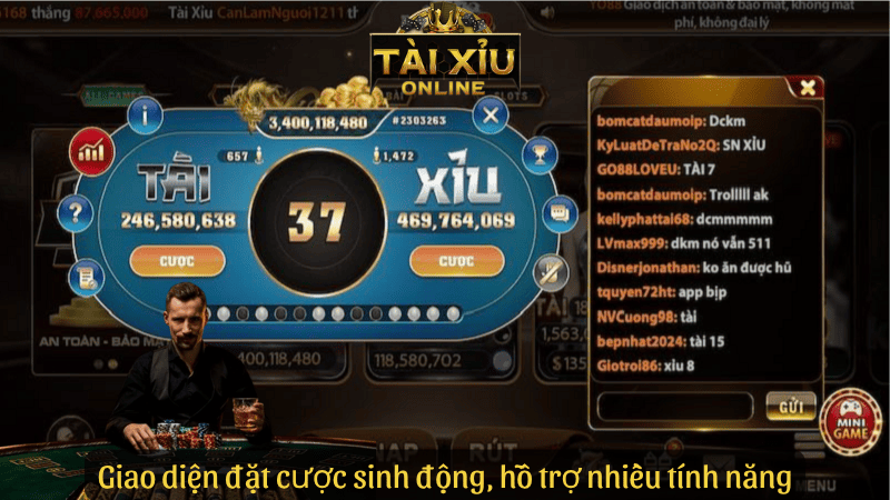 Giao diện đặt cược sinh động, hỗ trợ nhiều tính năng